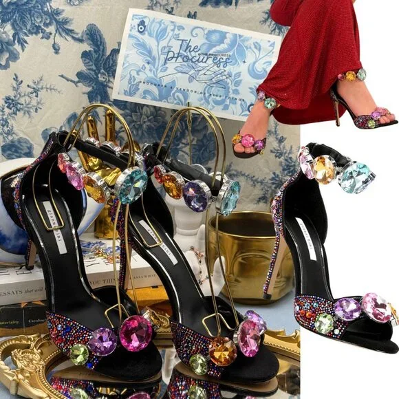 Sandales à Talons Hauts Femme Gianni Bini - Multicolores, Style Gladiator - Taille US 6 - Occasion